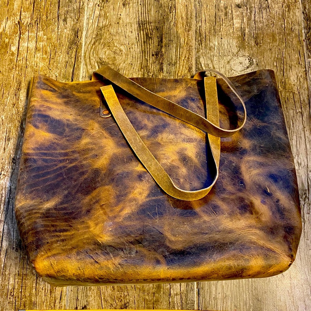 Handmade leather Bucket bag